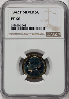 1942-P 5C TYPE 2 Proof Jefferson Nickel NGC PR68