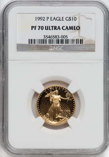 1992-P $10 Quarter-Ounce Gold Eagle NGC PF70