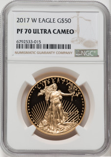 2017-W $50 One-Ounce Gold Eagle NGC PF70 2017-W $50 One-Ounce Gold Eagle NGC PF70