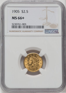1905 $2.50 Liberty Quarter Eagle NGC MS66+