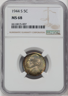 1944-S 5C Jefferson Nickel NGC MS68