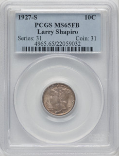 1927-S 10C FB Mercury Dime PCGS MS65