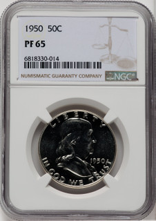 1950 50C Proof Franklin Half Dollar NGC PR65