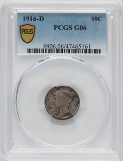 1916-D 10C Mercury Dime PCGS G6 1916-D 10C Mercury Dime PCGS G6