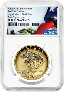 2023-W American Liberty Series High Relief .9999 Fine FDI NGC PF70