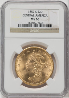1857-S $20 Liberty Double Eagle NGC MS66 1857-S $20 Liberty Double Eagle NGC MS66