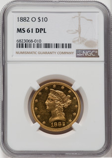 1882-O $10 PL Liberty Eagle NGC MS61