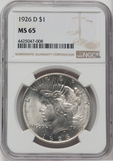 1926-D $1 Peace Dollar NGC MS65