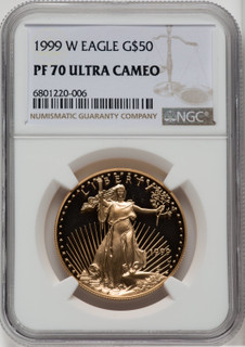 1999-W $50 One-Ounce Gold Eagle NGC PF70