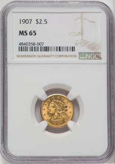 1907 $2.50 Liberty Quarter Eagle NGC MS65