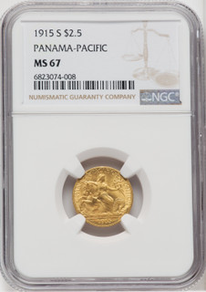 1915-S $2.50 Panama-Pacific Quarter Eagle Commemorative Gold NGC MS67