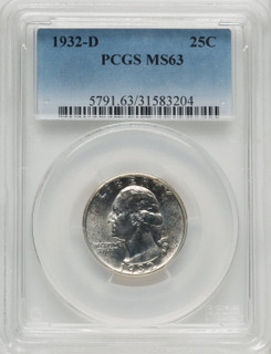 1932-D 25C Washington Quarter PCGS MS63