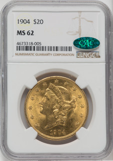 1904 $20 Liberty Liberty Double Eagle NGC MS62 1904 $20 Liberty Liberty Double Eagle NGC MS62