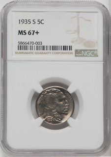1935-S 5C Buffalo Nickel NGC MS67+ 1935-S 5C Buffalo Nickel NGC MS67+