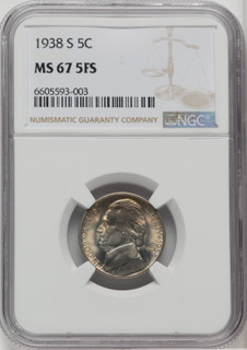 1938-S 5C FS Jefferson Nickel NGC MS67