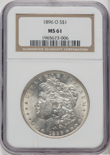 1896-O $1 Morgan Dollar NGC MS61 1896-O $1 Morgan Dollar NGC MS61