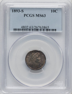 1893-S 10C Barber Dime PCGS MS63