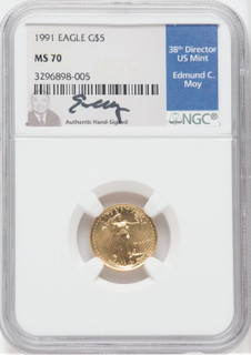 1991 $5 Tenth-Ounce Gold Eagle NGC MS70