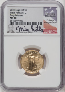 2007 $10 Quarter-Ounce Gold Eagle NGC MS70