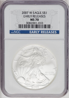 2007-W Silver Eagle Early Releases NGC MS70