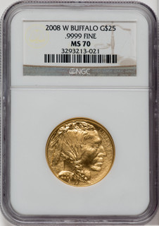 2008-W $25 Half-Ounce Gold Buffalo NGC MS70