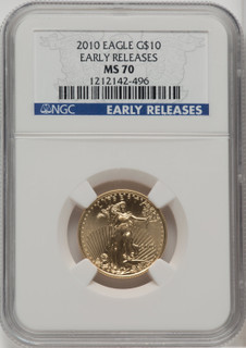 2010 $10 Quarter-Ounce Gold Eagle First Strike NGC MS70