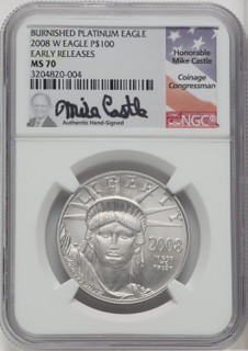 2008-W $100 One-Ounce Platinum Eagle First Strike NGC MS70