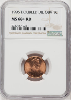 1995 1C DBL DIE RD Lincoln Cent NGC MS68+