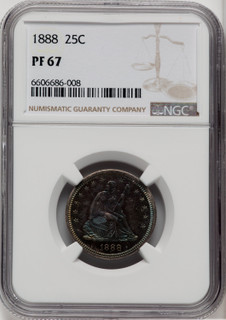 1888 25C Proof Seated Quarter NGC PR67