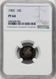 1902 10C Proof Barber Dime NGC PR64