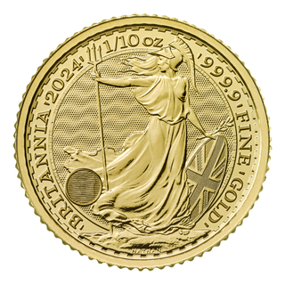 2024 1/10 Oz British Gold Britannia Coin BU King George Obverse