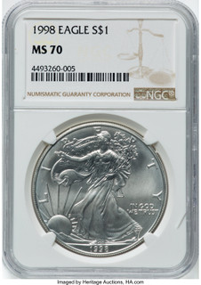 1998 S$1 Silver Eagle NGC MS70
