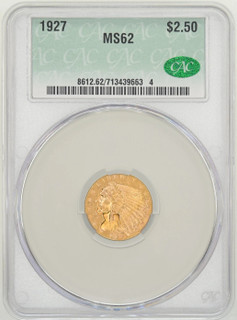 1927 $2.50 Indian Quarter Eagle CACG MS62 1927 $2.50 Indian Quarter Eagle CACG MS62