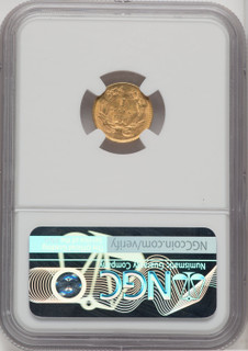 1856 G$1 Slanted 5 Gold Dollar NGC MS61