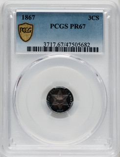 1867 3CS Proof Three Cent Silver PCGS PR67