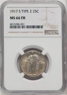 1917-S Type Two FH Standing Liberty Quarter NGC MS66