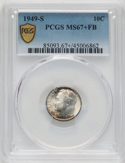 1949-S 10C FB Roosevelt Dime PCGS MS67+