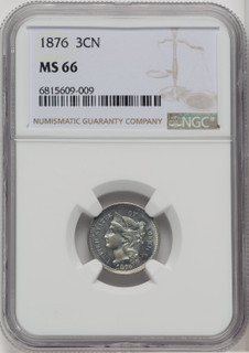 1876 3CN Three Cent Nickel NGC MS66