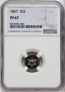 1867 3CS Proof Three Cent Silver NGC PR67