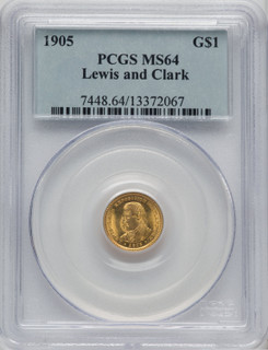 1905 G$1 Lewis and Clark Commemorative Gold PCGS MS64