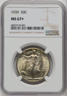 1939 50C Walking Liberty Half Dollar NGC MS67+