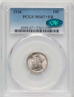 1936 10C FB CAC Mercury Dime PCGS MS67+ 1936 10C FB CAC Mercury Dime PCGS MS67+