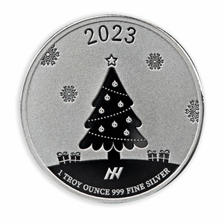 2023 1 oz Asahi Mint Christmas Tree Silver Round