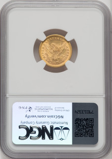 1873 $2.50 Closed 3 Liberty Quarter Eagle NGC MS64