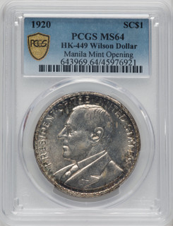 1920 Medal Manila Mint Opening HK-449 Medals and Tokens PCGS MS64