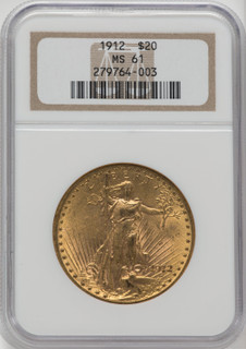 1912 $20 Saint-Gaudens Double Eagle NGC MS61