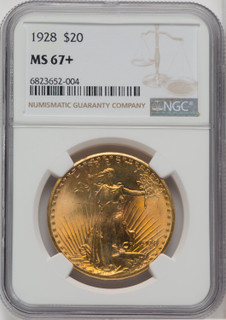 1928 $20 Saint-Gaudens Double Eagle NGC MS67+