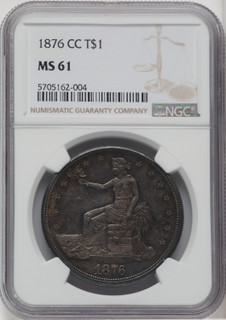 1876-CC T$1 Trade Dollar NGC MS61