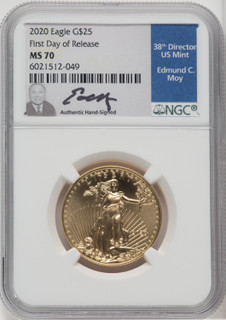 2020 $25 Half-Ounce Gold Eagle First Day of Issue NGC MS70 2020 $25 Half-Ounce Gold Eagle First Day of Issue NGC MS70