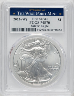 2023-(W) $1 Silver Eagle Struck at West Point First Strike PCGS MS70
